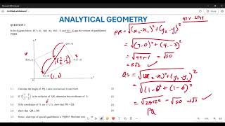 ANALYTICAL GEOMETRY GRADE 10 EXAM QUESTION NOV 2017 P2 [upl. by Cormick]