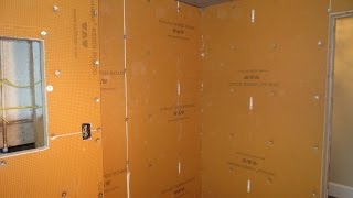 Complete bathroom Schluter systems products Part 1 Installing Kerdiboard [upl. by Hsilgne605]