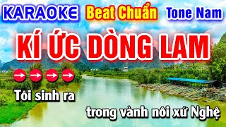 Kí Ức Dòng Lam Karaoke Beat Chuẩn Tone Nam  Hà My Karaoke [upl. by Russi]