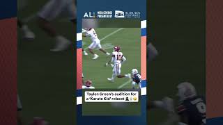 Arkansas QB Taylen Green’s hurdle attempt didn’t quite turn out how he planned 😬 auburn arkansas [upl. by Urania]