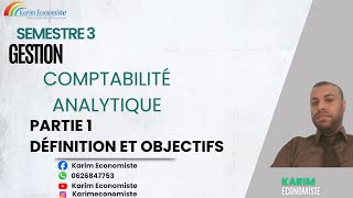 Comptabilité Analytique de Gestion S3 Partie 1  Définition et objectifs [upl. by Lewison]