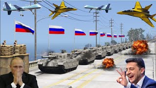 Russian Secret Military Weapons Convoy Badly Destroyed By Ukrainian Fighter Jets in Moscow GTA5 [upl. by Auohp]