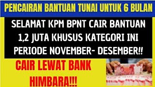 Bantuan Nominal 12 Juta Resmi Dicairkan Utk KPM BPNT Kategori ini NovemberDesemberSegera Cek [upl. by Aaren]