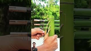 bamboogun satisfying bow toys bowandarrow diy bamboo slingshots ytshorts shortsfeed yt [upl. by Arahc]