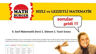 9 SINIF MATEMATİK 1 DÖNEM 1 YAZILI SINAVI  YENİ [upl. by Aicileb]