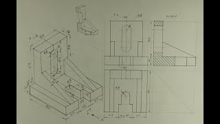 Sectional orthographic  Engineering drawing  Technical drawing [upl. by Asin]