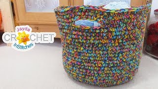 Big Beautiful Basket  What To Do With Variegated Yarn [upl. by Bainter381]