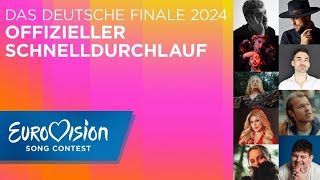 Die Songs des deutschen ESCVorentscheids 2024 im Schnelldurchlauf  Eurovision Song Contest  NDR [upl. by Albion]