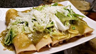 Chicken Enchiladas Recipe  Enchiladas Verdes Recipe  Green Salsa Recipe [upl. by Hamachi]