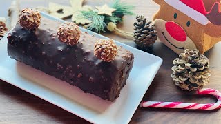 Bûche de Noël Façon Ferrero Rocher Sans Moule [upl. by Ohcirej462]