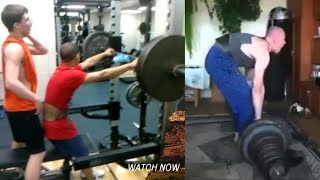 The worst spotter in the world The worst deadlift form ever Dumb Workout Fails [upl. by Pegma]