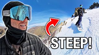 Scary Steep Snowboarding in Argentina [upl. by Cogswell]