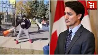 India condemns attack by pro Khalistani mob outside temple in Canada [upl. by Ydollem]