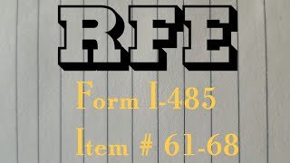 RFE Form I485 Part 8 Item Number 6168 [upl. by Nations]