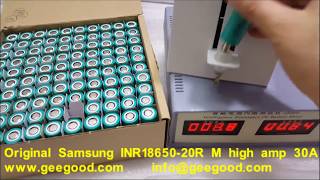 Test Samsung INR1865020R M 2000mAh high amp 30A power battery from China Geegood [upl. by Aray]