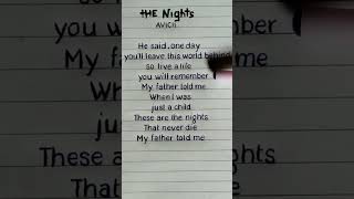 AVICII  THE NIGHTS Lyrics REQUESTED lyrics avicii shorts shortsfeed [upl. by Hama]