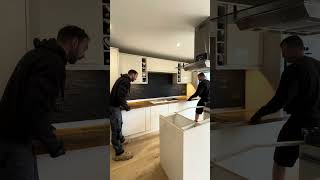 Removing Old Worktops shorts kitchencountertops kitchen kitchendesign interiordesign [upl. by Swainson]