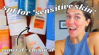 MY FAVORITE SPF FOR SENSITIVE SKIN  mineral and chemical options  Rudi Berry [upl. by Nayar988]