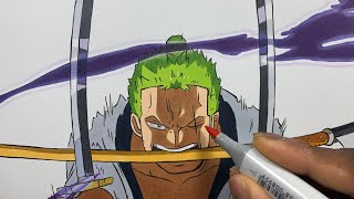 How to Draw Zoro Purgatory Onigiri Easy  One Piece [upl. by Corabel]