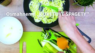 VIDEOrecept KetoDiet Cuketové špagety s proteinovými medailonky a hlívou [upl. by Burkitt698]