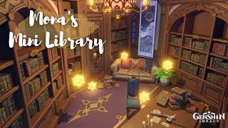 🌟Monas Mini Library  Serenitea Pot Tutorial Interior Design [upl. by Anahpets]