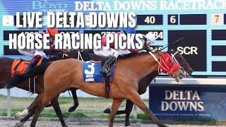 Live Delta Downs Horse Racing Picks [upl. by Odranreb]