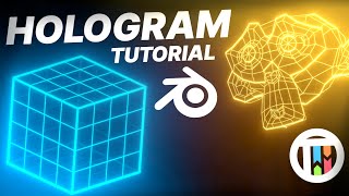 How to Create A Simple Hologram Effect in Blender 33  Tutorial [upl. by Arorua]