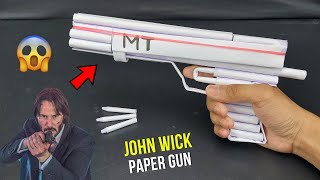 John Wick Paper Pistol Gun  How to Make a Paper Pistol Gun That Shoots Paper Bullets [upl. by Cohligan]