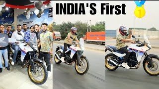 Honda Transalp 750 🏍️ Delivery Indias 🥇 First [upl. by Anihsak361]