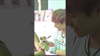 Mischievous Taehyung Draws On Jimins Arm And Wait For Jimins Reaction 😂😂 shorts taehyung bts [upl. by Idnak]