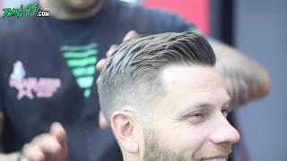 How to Fade a Gentleman Side Part Haircut by inkstylistcyress using Fast Feeds [upl. by Arata]