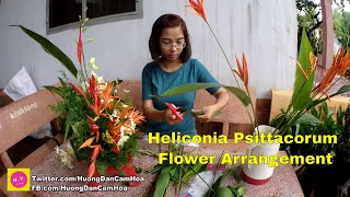 How to make a Heliconia Psittacorum Flower Arrangement for Altar 150 [upl. by Penny]