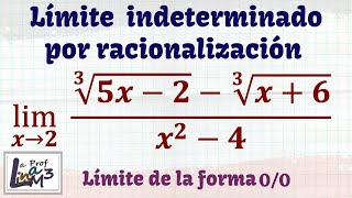 Limites con racionalización  Limites indeterminados  La Prof Lina M3 [upl. by Dorwin]