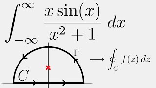 Complex Analysis Integral of xsinxx21 using Contour Integration [upl. by Saville]