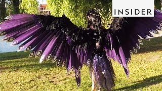 Cosplayer Makes Giant Mechanical Wings [upl. by Ardnu]