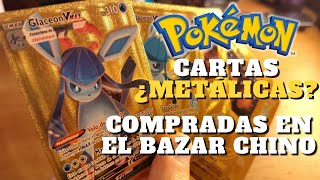 ¿CARTAS METÁLICAS DE POKÉMON COMPRADAS EN EL BAZAR CHINO [upl. by Chapman]