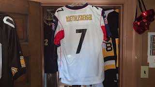 BEN ROETHLISBERGER 7 STEELERS SUPER BOWL XL VERSION RETAIL REPLICA REEBOK YOURH FOOTBALL JERSEY [upl. by Matias]