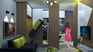 TINY APARTMENT 258sqft  24sqm MICRO APARTMENT TOUR   SPACE SAVING IDEAS  NOTHING TOO SMALL [upl. by Ynaffet684]