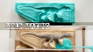 How to make Two part Silicone molds  Making my Allosaurus models [upl. by Eerb]