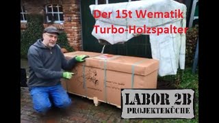 Der kinetische 15t TurboHolzspalter  Schwungradspalter von Wematik [upl. by Asyla]