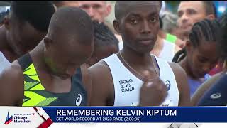 Chicago Marathon holds a moment of silence for marathon world record holder Kelvin Kiptum [upl. by Enelkcaj300]