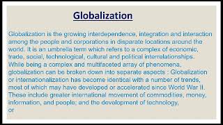 Globalization  Paragraph on globalization  the english school [upl. by Royall]