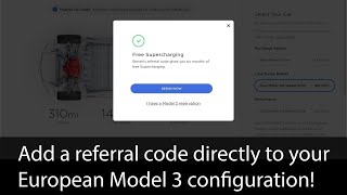 UPDATE Add a referral code directly to a European Model 3 order [upl. by Cordova]