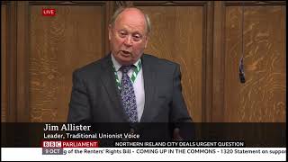 Jim Allister presses Secretary of State on the Causeway City Deal amp highlights neglect of Bushmills [upl. by Anirbak871]