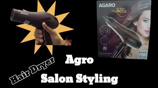 Agaro Hair Dryer HD1120 Unboxing hairstyle salon [upl. by Hnao]