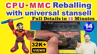 How to Reball cpu with universal stencil very simple trick class14 [upl. by Naffets901]