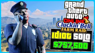 Idiot COMPLETES The Cluckin Bell Farm Raid SOLO for 757500 in GTA5 Online [upl. by Ambrogino]