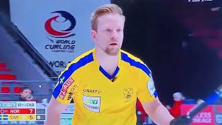 Niklas Edin With The GREATEST SHOT IN CURLING HISTORY curling worldcurlingchampionship [upl. by Etneciv]