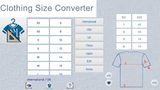 Clothing Size Converter [upl. by Eneleh]