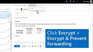 Encrypt an email and prevent forwarding in Outlook [upl. by Cormac]